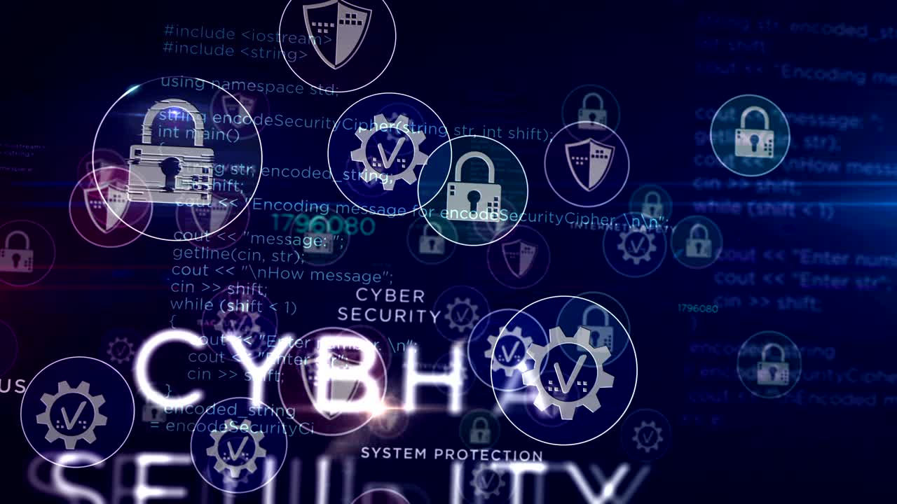 bucle de símbolos de seguridad cibernética