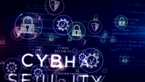 bucle de símbolos de seguridad cibernética