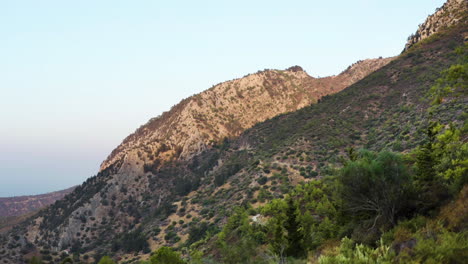 beautiful evening view with cyprus mountain