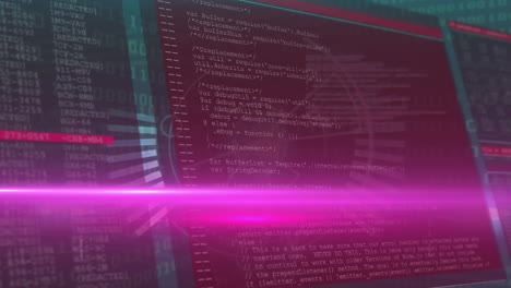 Animation of data processing over screen