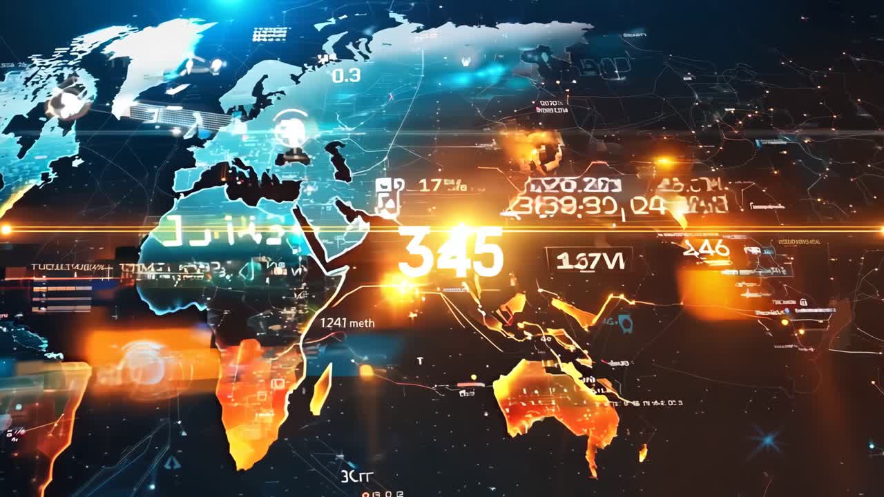 숫자가 새겨진 세계 지도