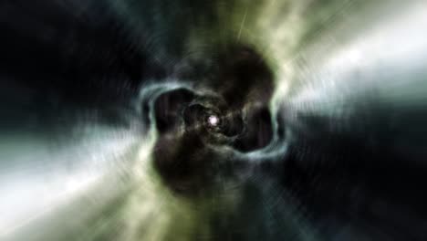 ciencia abstracta tecnología grunge espacio verde túnel de nube fondo de agujero de gusano viaje espacial a través de un agujeros de gusano túnel de tiempo 4k 3d bucle sin costuras tecnología cibernética infinita vórtice espiral fluye animación de bucle vj