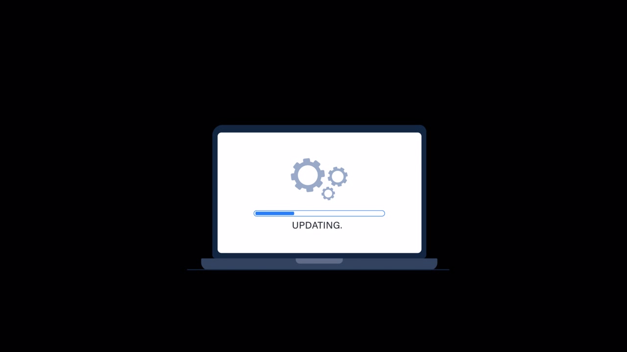 Laptop Screen Displaying Software Update Progress Bar