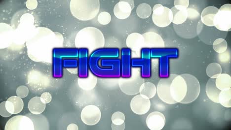 animation of fight neon text over spot lights