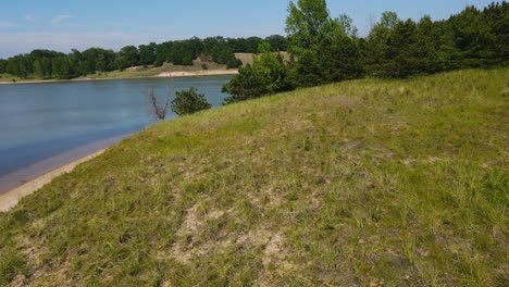 tracking from dune grass to pine trees