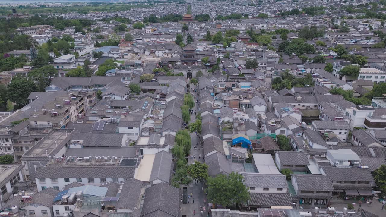 imágenes de drones de la antigua ciudad de dali
