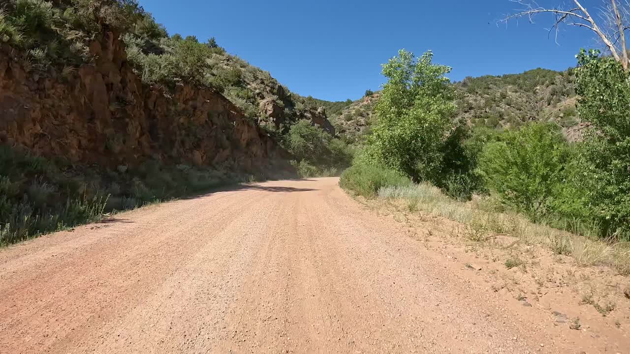 Scenic Dirt Road Through a Canyon