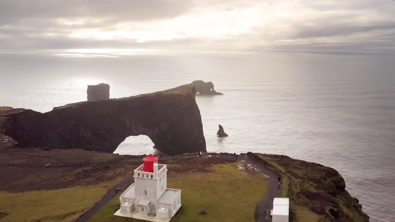 Dramatic Icelandic Coastline with Lighthouse
