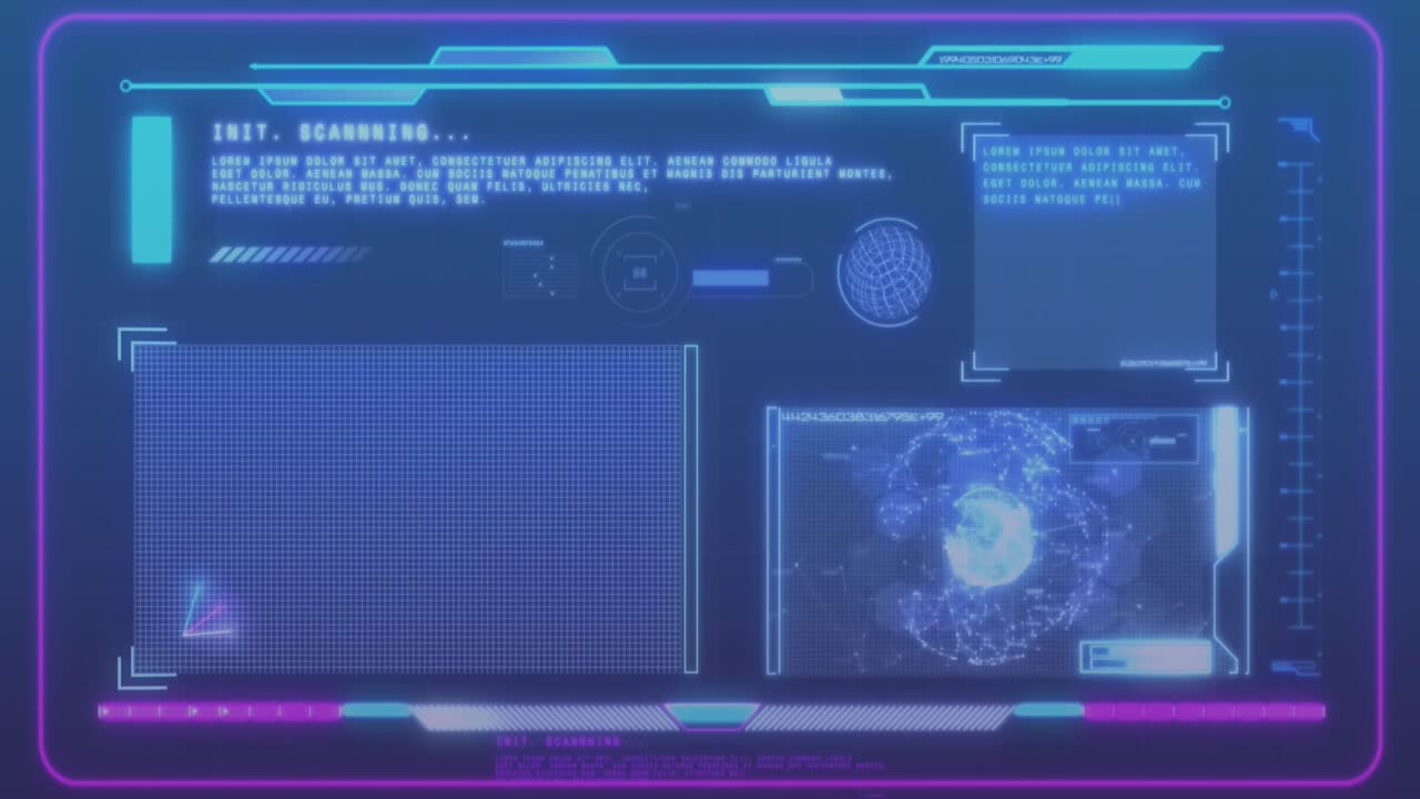Animation of data processing over screens