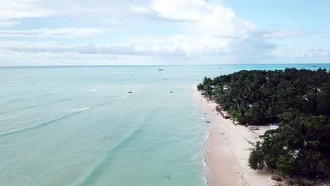 Aerial-of-Green-Beach,-Tarawa-Kiribati