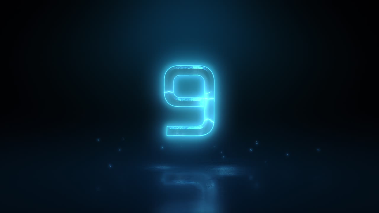 10 segundos de cuenta atrás relámpago azul reloj temporizador 4k zoom chispas brillantes partículas de impacto tendencia hermosa moderna 3d realista cinematográfico oscuro minimalista línea de tiempo celebración digital top 10 elegante