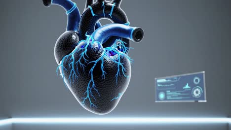 3d model of a heart with digital visualization