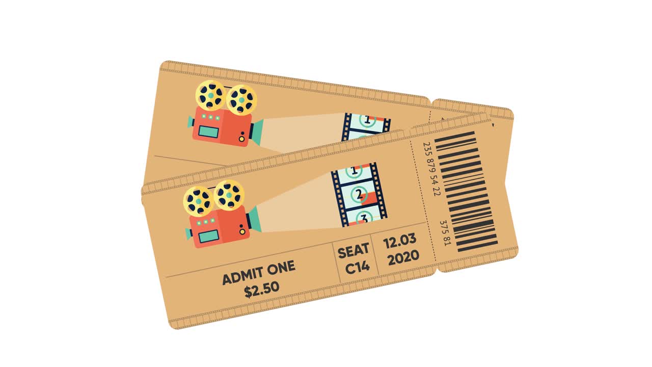 영화관 티켓은 색 바탕에 애니메이션, 4k