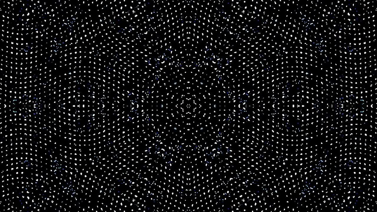 circle shape set of dots wave motion, colorful, on black background