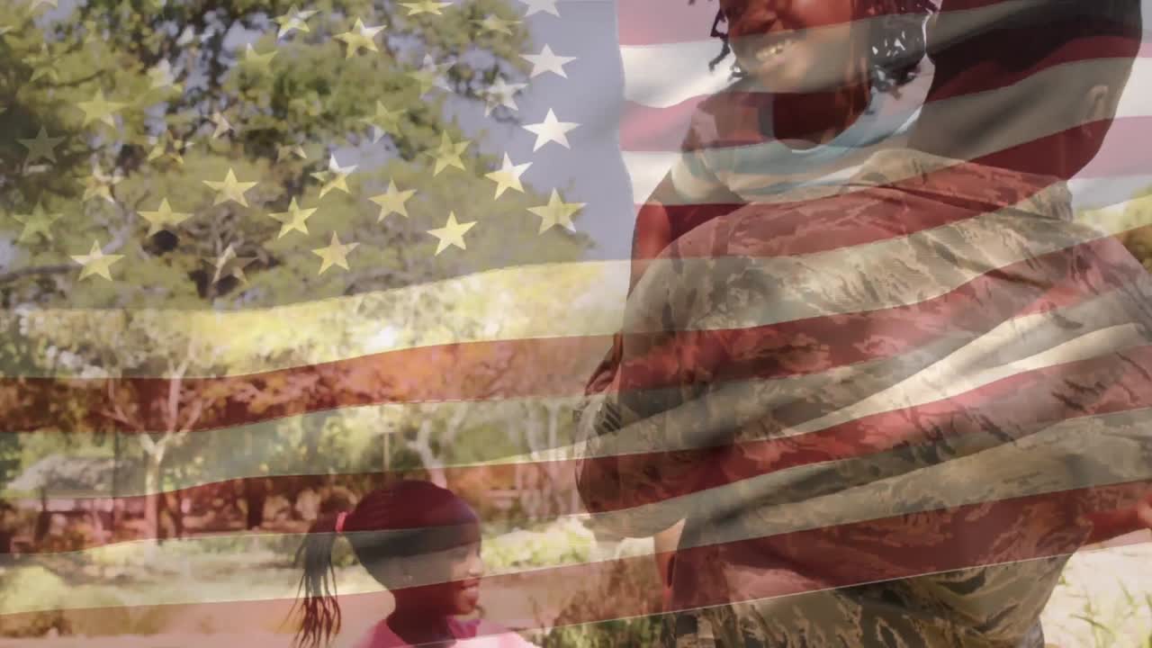 미국 군인이 가족과 재회했습니다.