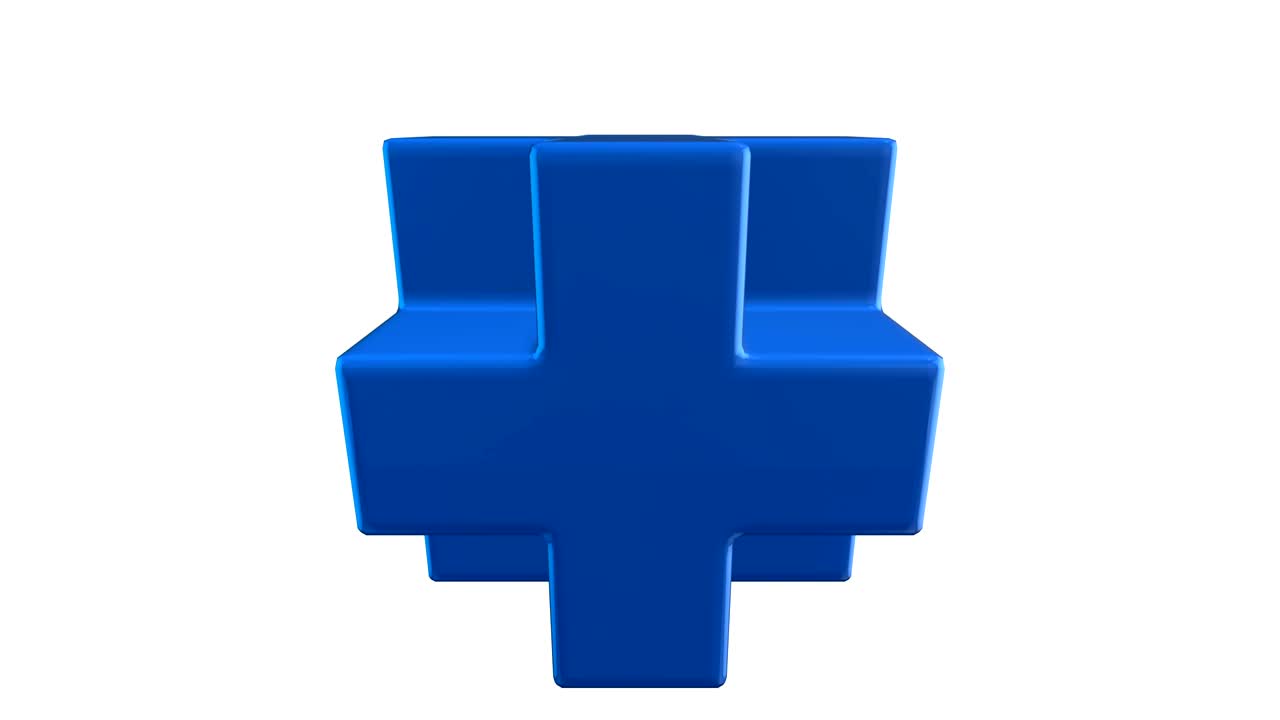 cubo de cuello azul. diseño de logotipo de cruz en 3d, círculos de cultivo, geometría sagrada