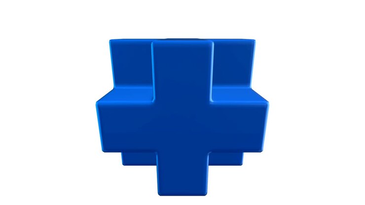 Blå Necker-kube. 3D krydslogo design, korncirkler, hellig geometri