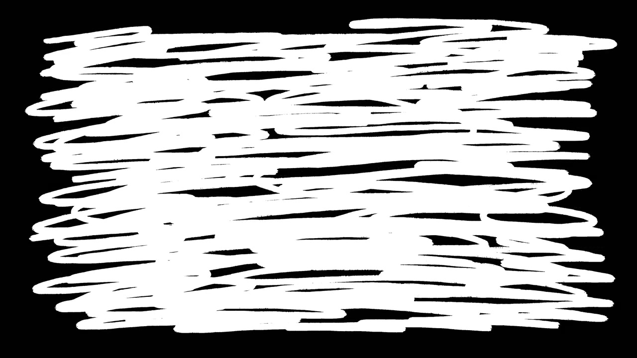 Scarabocchio bianco statico su sfondo nero
