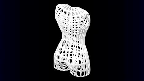 cellular structures as part of 3d woman body.