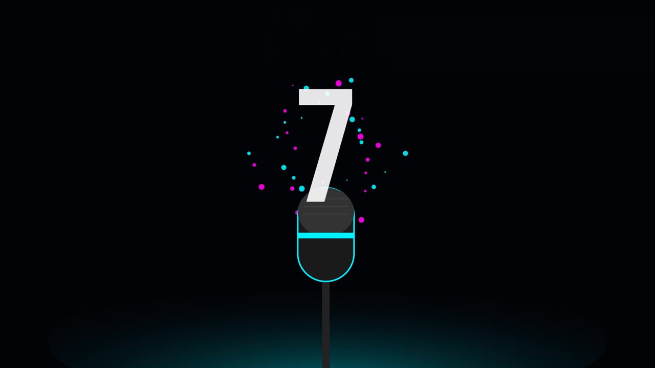 Timer Animato per il Conto alla Rovescia con Grafica Microfono
