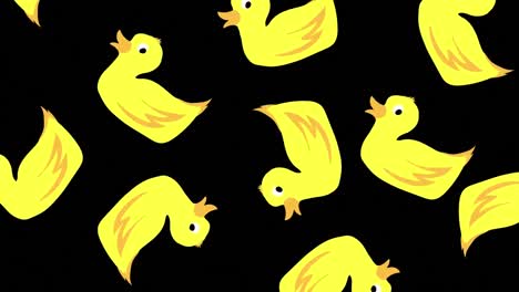 animation of duck icons over black background