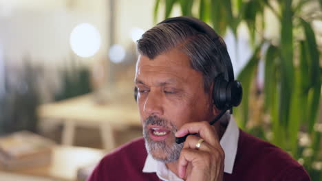 Talking,-call-center-and-business-man