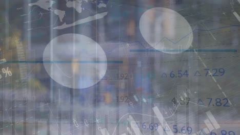 animación del procesamiento de datos sobre el paisaje urbano