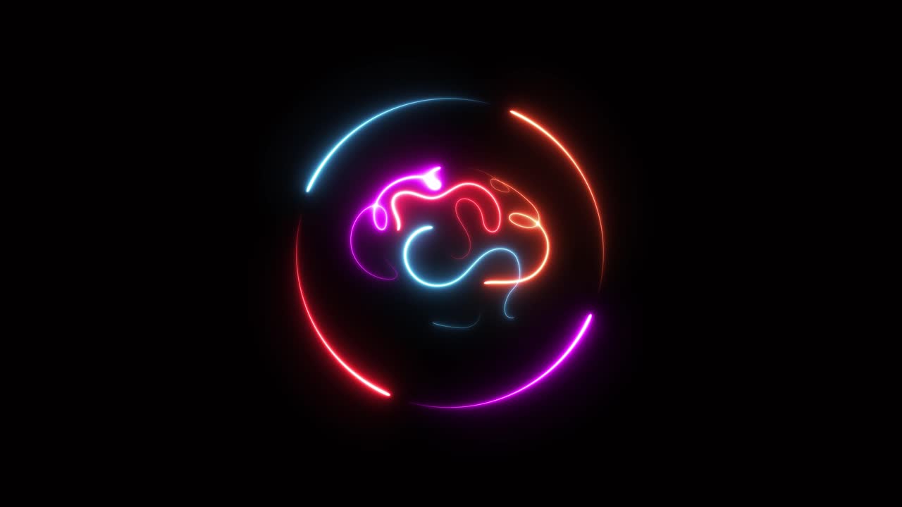 Abstract Neon Brain