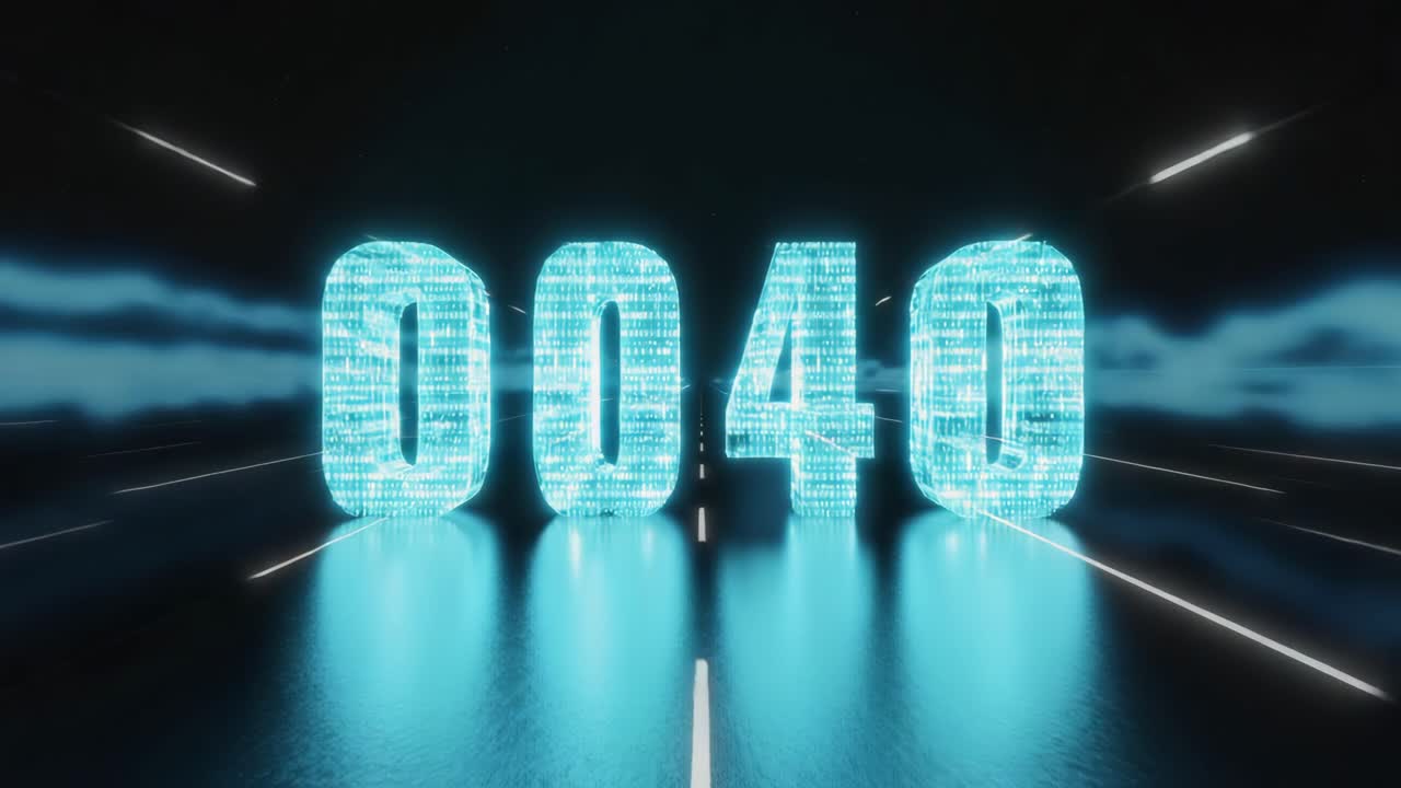 Illuminated 0040 on a Dark Road