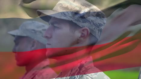 Animation-of-flag-of-russia-over-diverse-male-soldiers