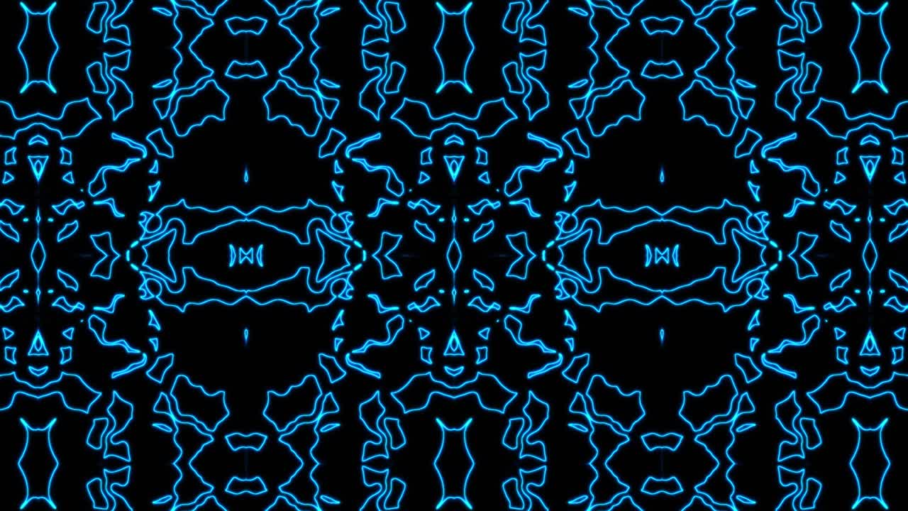 Abstract blue geometric seamless pattern background. Abstract Stripes Kaleidoscope Loop. Fast Psychedelic Colorful Kaleidoscope VJ background. Disco Abstract Motion Background. Kaleidoscope effect