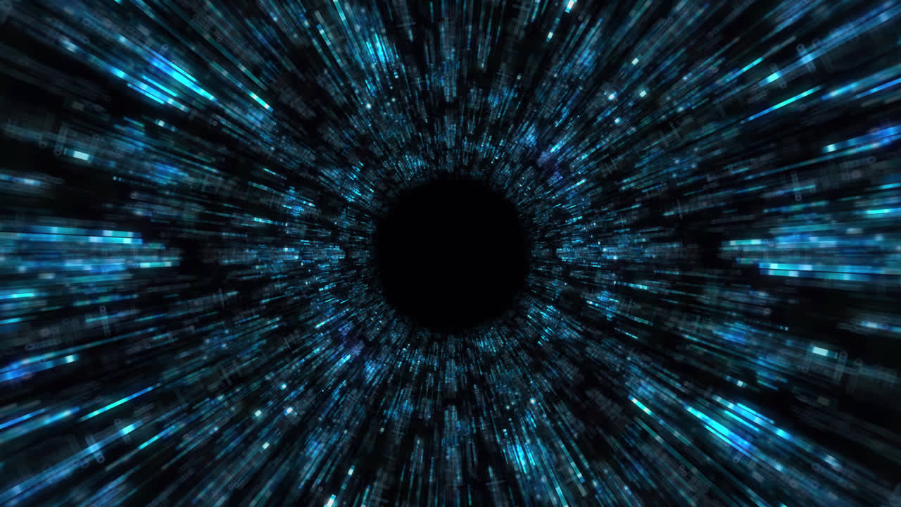 Abstract Blue Digital Tunnel Background