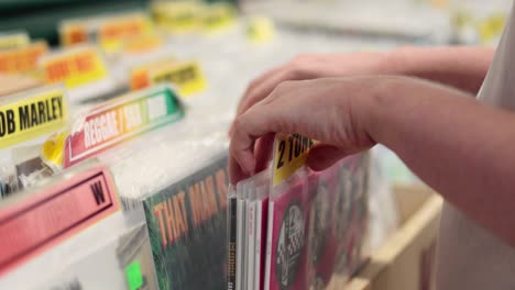 hand searching through vinyl records in cardiff market