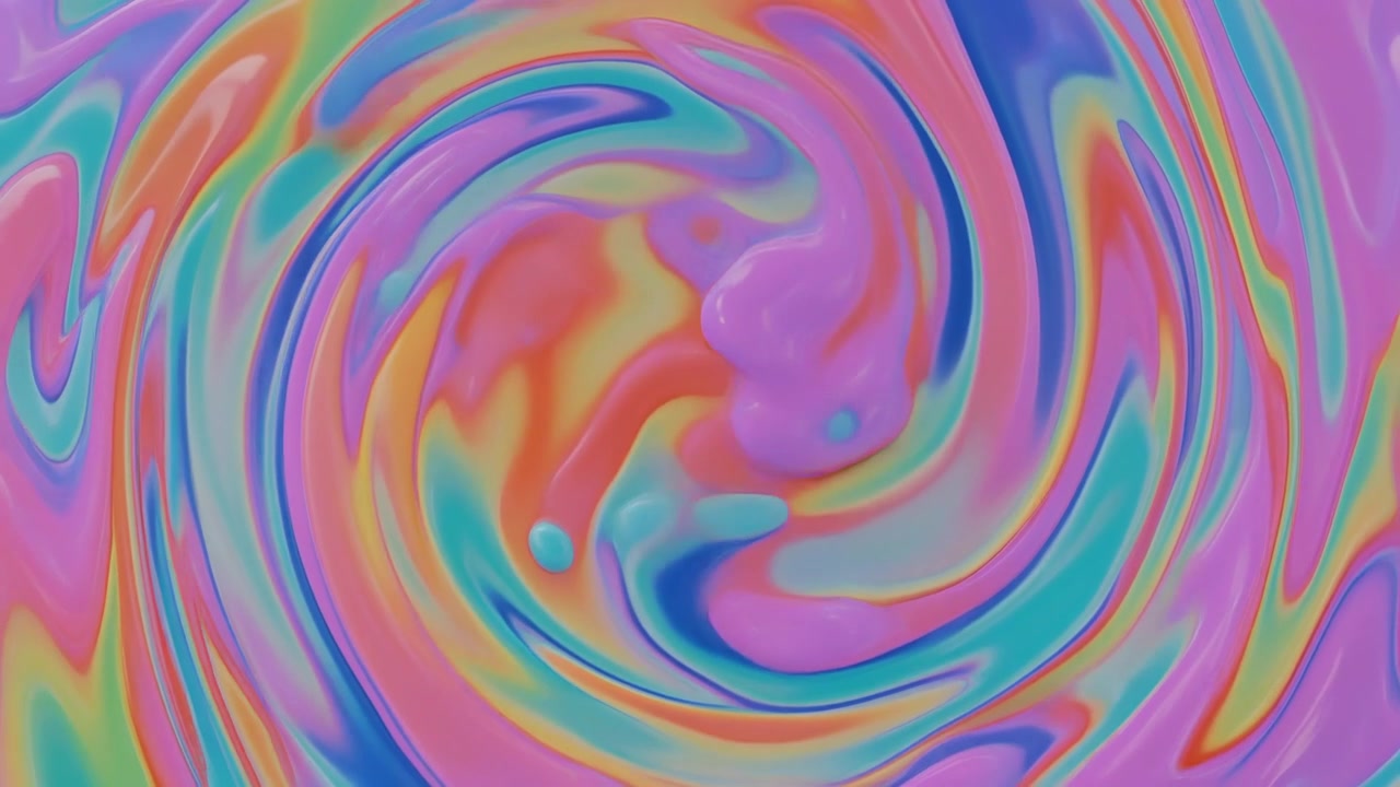 Animazione astratta di pittura liquida vorticosa con colori pastello vibranti