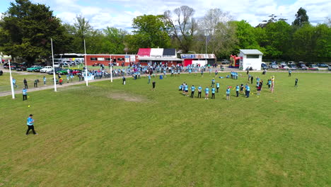 drone over community event on oval