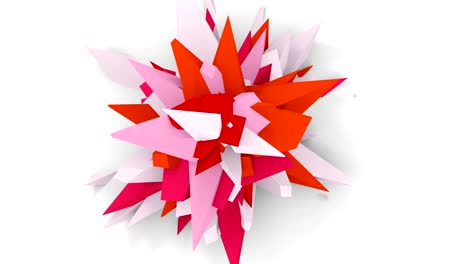 4k. flor digital abstracta. versión con colores rosa, blanco y rojo. bucle sin costuras.