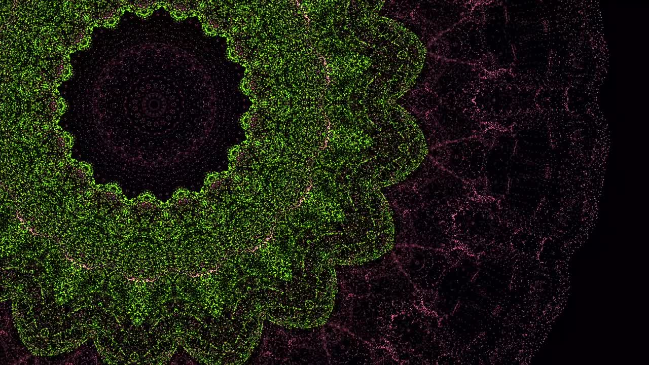 movimiento de flores digitales abstractos y coloridos de manera hipnótica psicodélica.