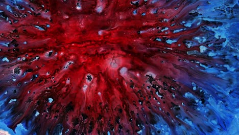 explosión. una flor en flor. arte fluido. el efecto de expansión. la gota vuela aparte.