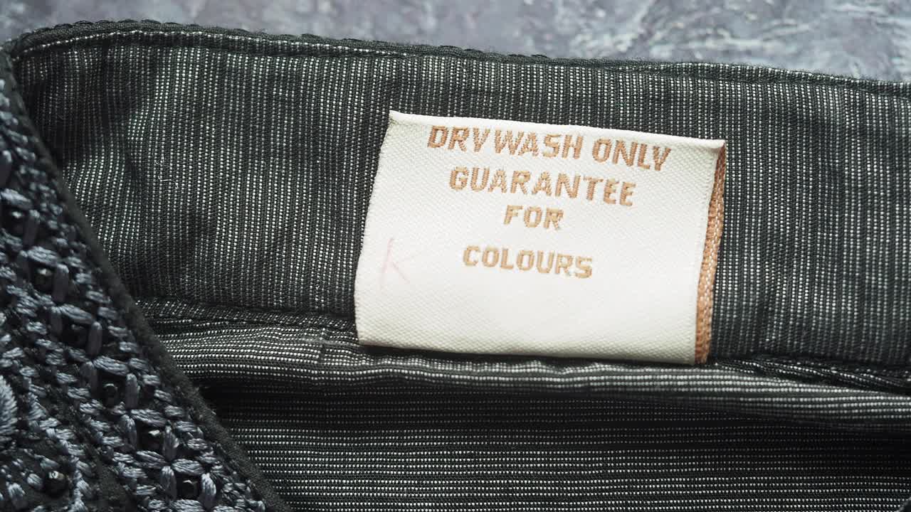 Dry Clean Only Clothing Label