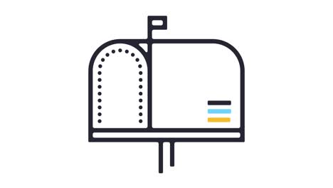 mailbox line icon animation