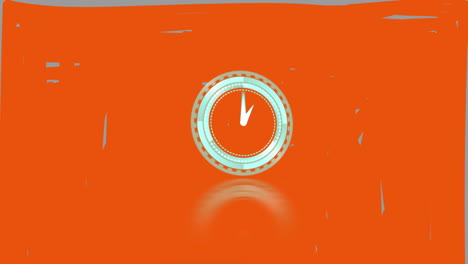 animación del reloj moviéndose sobre fondo rojo