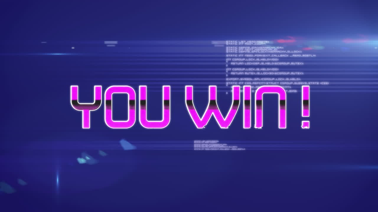 파란색 배경에 데이터 처리를 통해 텍스트를 이기는 애니메이션