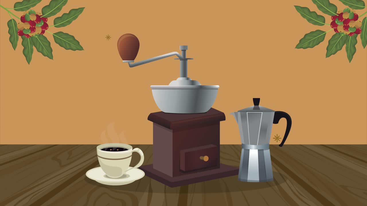 delicious coffee kettle and toaster animation