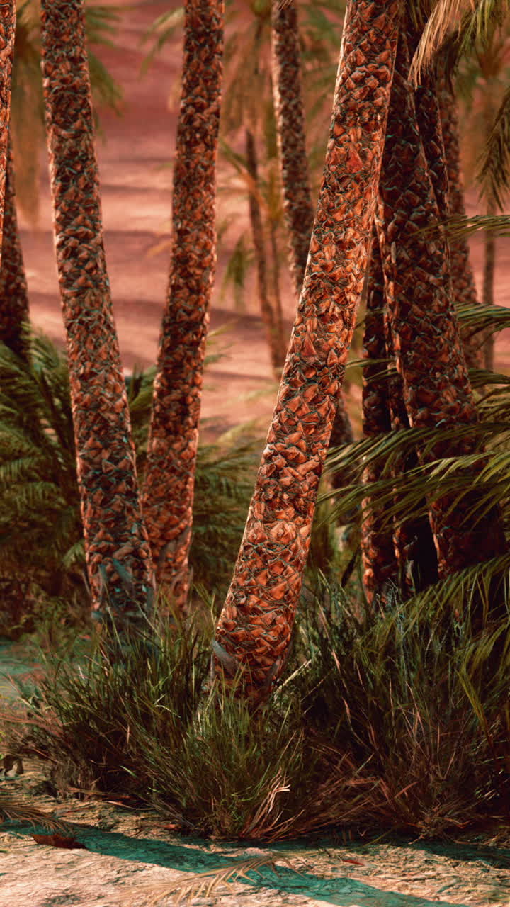 Sunset in the Desert with Palm Trees