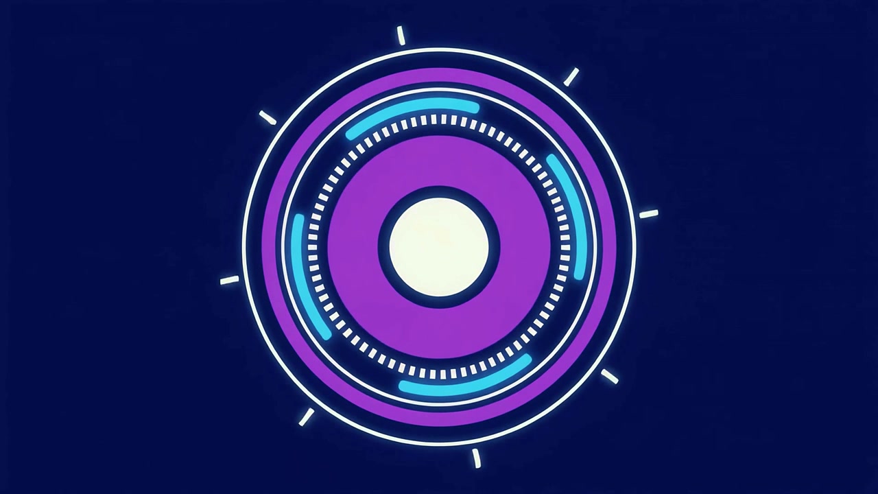 Animated Futuristic HUD Circle with Loading and Scanning Effect