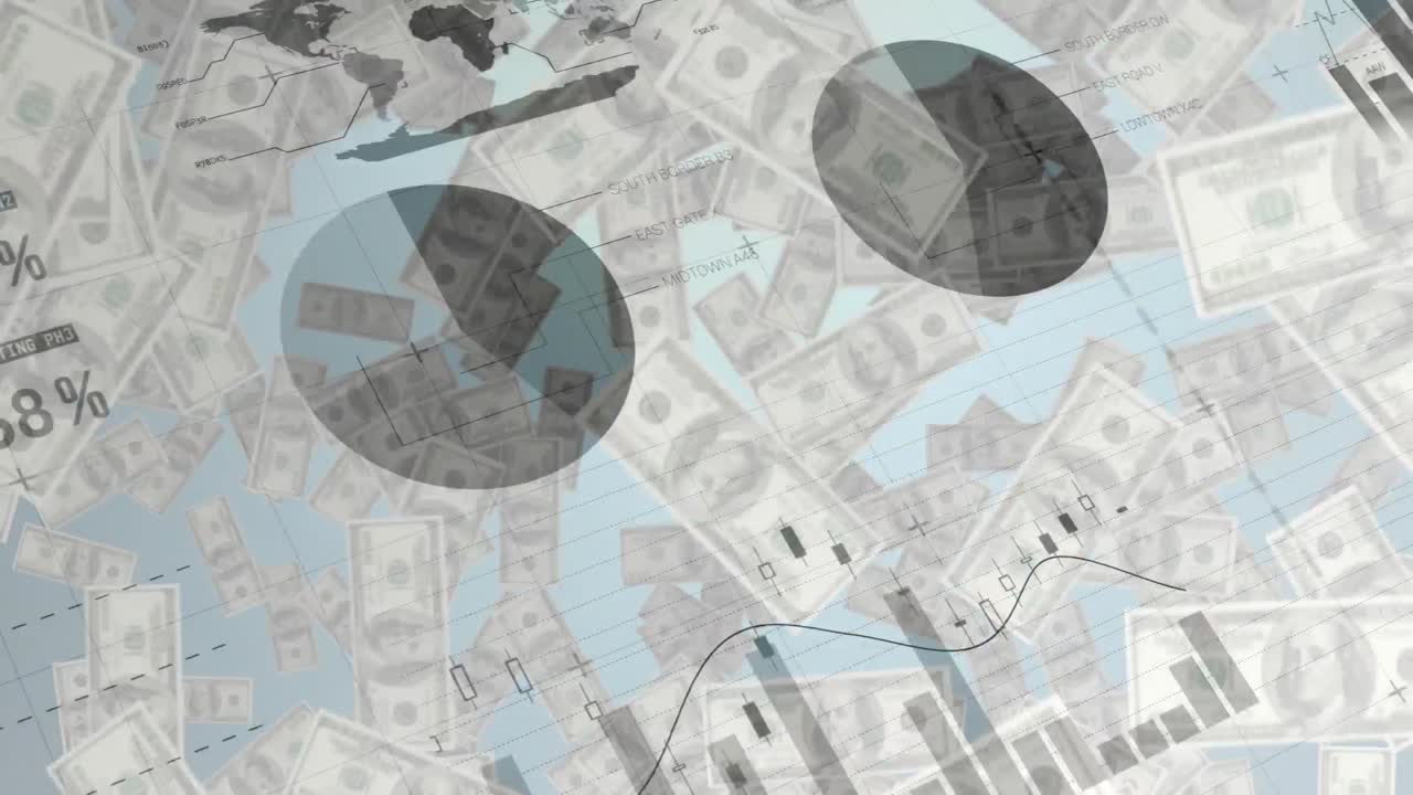 하늘에서 떨어지는 달러 지폐