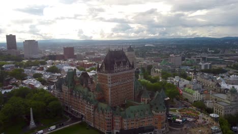 aerial view of quebec city and the chateau frontenac