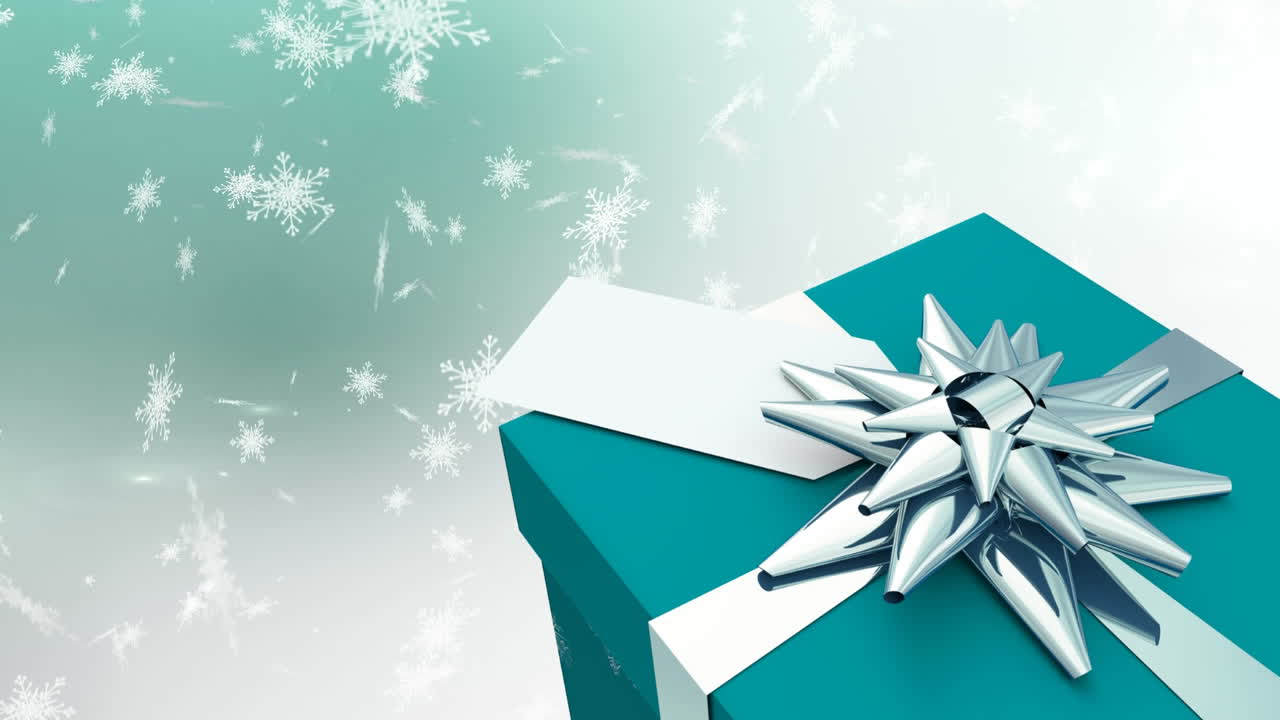 Neve che cade e regalo di Natale