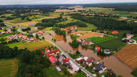 horrific aerial 4k drone footage of floods occurred in august in slovenia