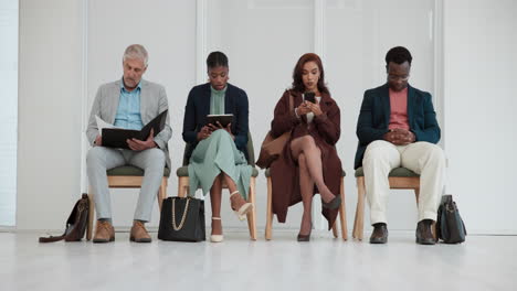 people waiting for job interviews